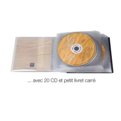 Pochettes CD FabExtra, Taille ”XL” avec dos et 2 renforts reliure, pour 11 CD + grand livret 14,2 × 12,5 cm