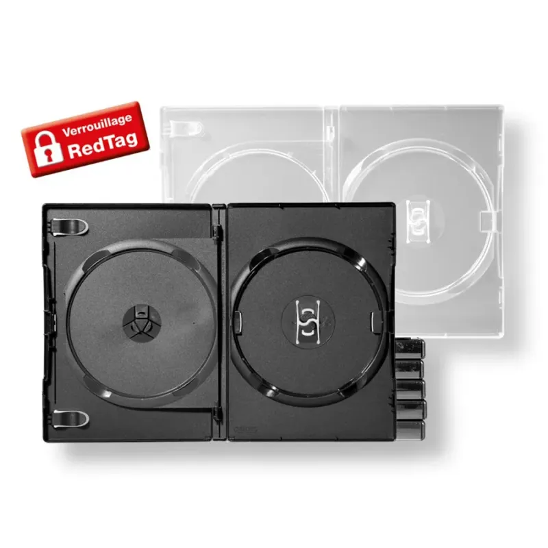 Boîtier 2 DVD AMARAY “fixation push” avec un plateau tournant