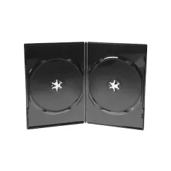 Boîtiers DVD “SLIM” pour 2 DVD, noirs ou transparents, épaisseur 7 mm