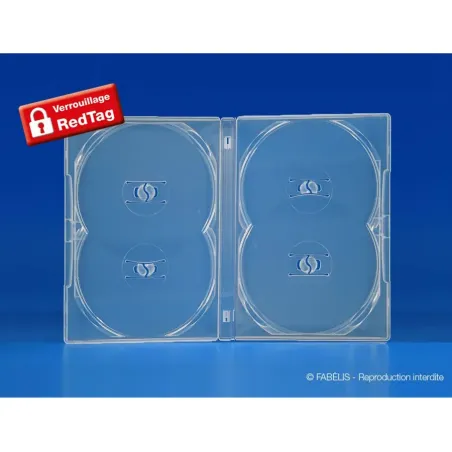 Boîtier 4 DVD AMARAY “fixation push” transparent