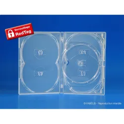 Boîtier 5 DVD AMARAY “fixation push” transparent avec un plateau tournant