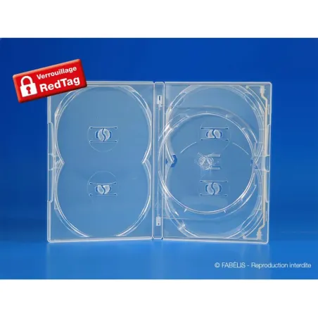 Boîtier 5 DVD AMARAY “fixation push” transparent avec un plateau tournant