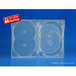 Boîtier 6 DVD AMARAY “fixation push” transparent avec un plateau tournant