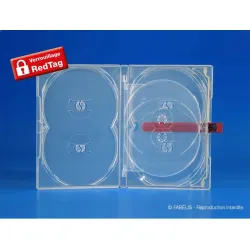Boîtier 6 DVD AMARAY “fixation push” transparent avec un plateau tournant