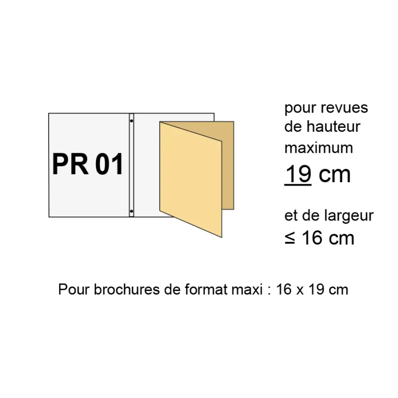 Protège-revues transparent strié PRO1 - Format 17 x 22 cm