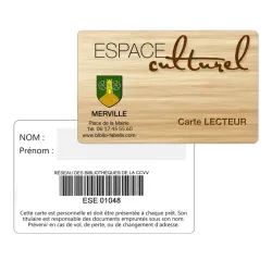 100 Cartes de lecteur PVC personnalisable avec code-barres - 86 x 54 mm - Quadrichromie